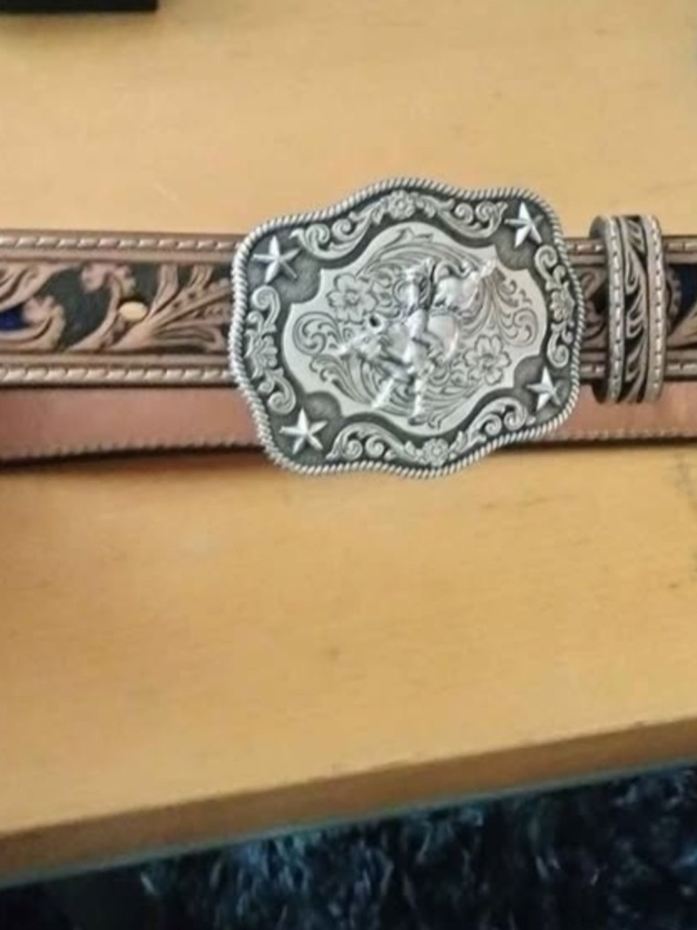 Western Silver Rodeo Bull Rider Belt Buckle - Silver - Picture 2 of 5